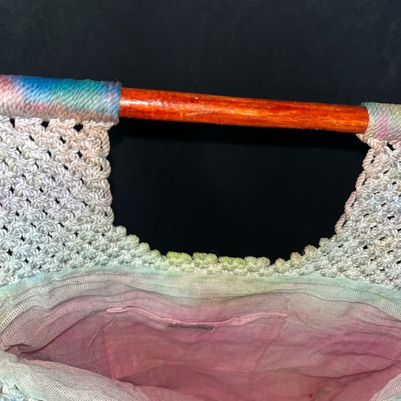 Vintage Custom Tie Dye Macrame Purse - Picture 6 of 11